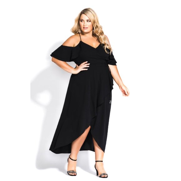 NWT City Chic Maxi Miss Jessica Black M = 18 = 2X - Picture 1 of 6